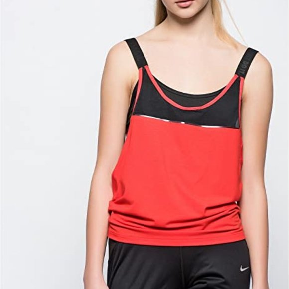 Nike Women's 2-in-1 Woven Tank Top w/ Sports Bra - Picture 2 of 3